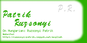 patrik ruzsonyi business card